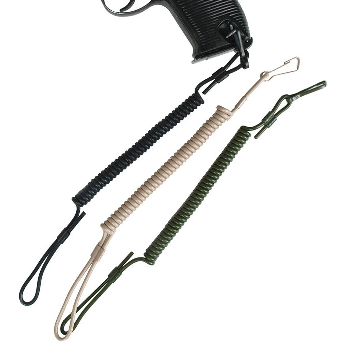 Mil-Tec Fangriemen Spiralkabel Mit Karabiner Versch. Farben 3 Mil-Tec Fangriemen Spiralkabel Mit Karabiner Versch. Farben