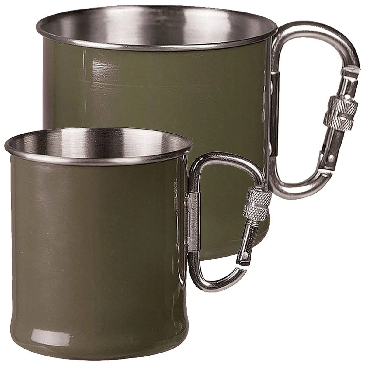 Mil-Tec Karabinerbecher Edelstahl Oliv Versch. Größen 3 Mil-Tec Karabinerbecher Edelstahl Oliv Versch. Größen