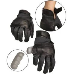 Mil-Tec Taktische Handschuhe Leder/Aramid Schwarz