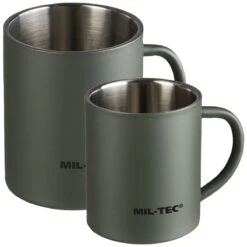 Mil-Tec Tasse Edelstahl Doppelwandig Oliv Versch. Größen
